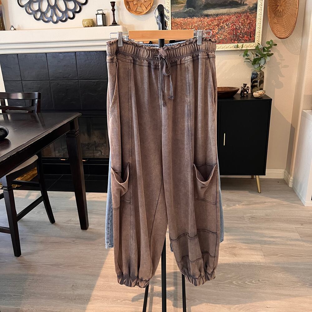 Oli & Hali Joggers Womens Size Large Faded Brown True to You Jogger Pant Slouchy - Picture 15 of 15